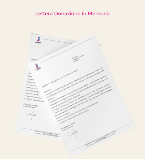 lettere di donazione in memoria